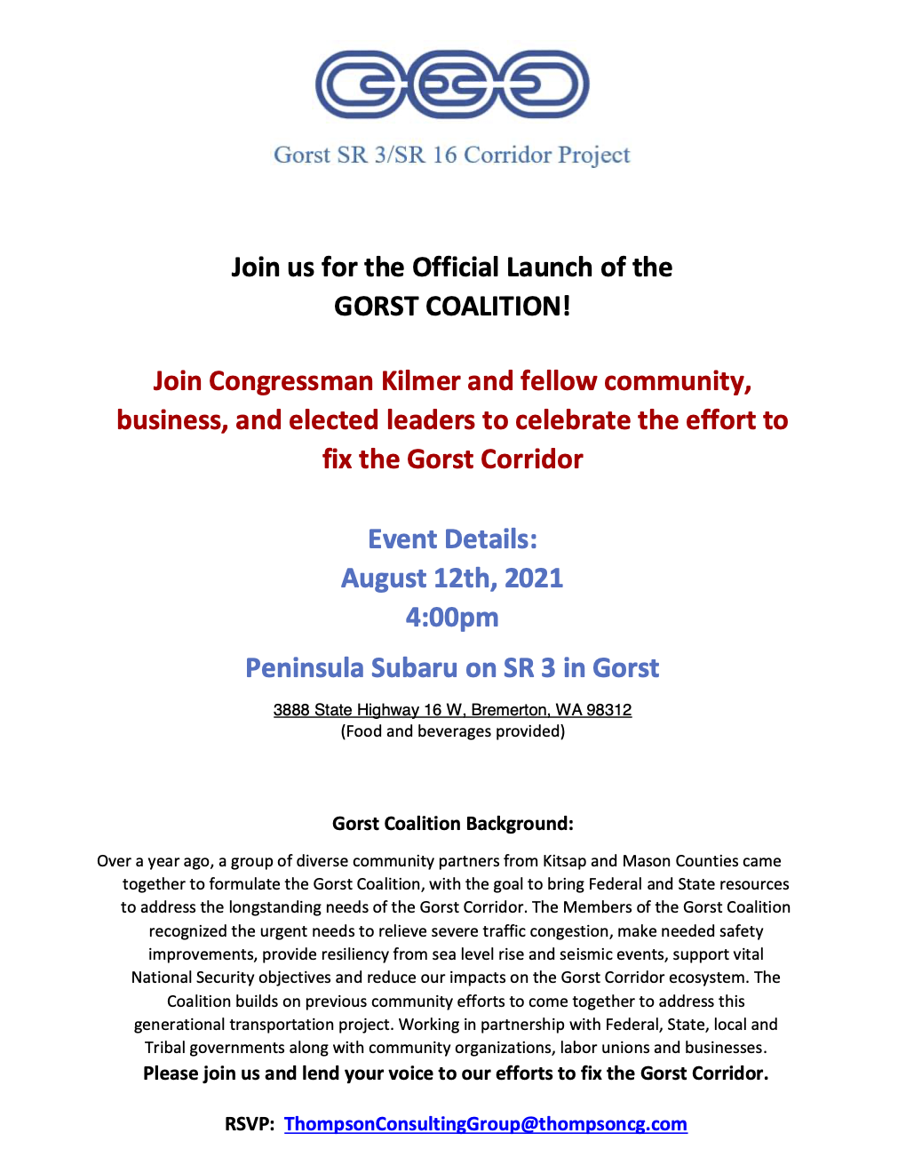 Official Launch of the GORST COALITION!